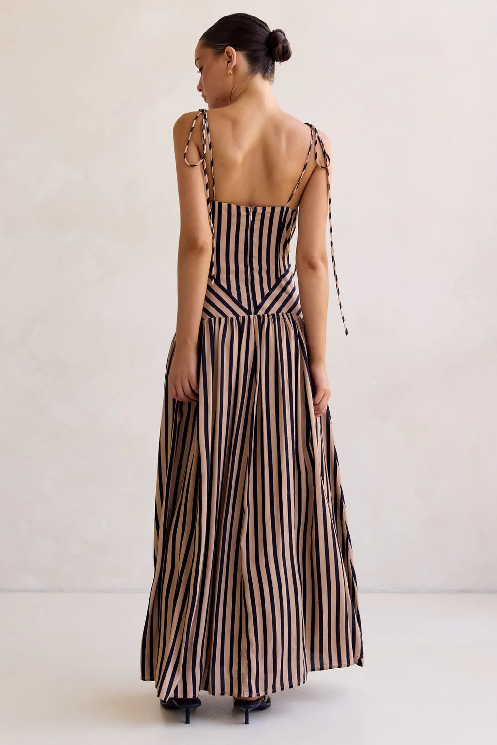 Striped Printed Midi Dress