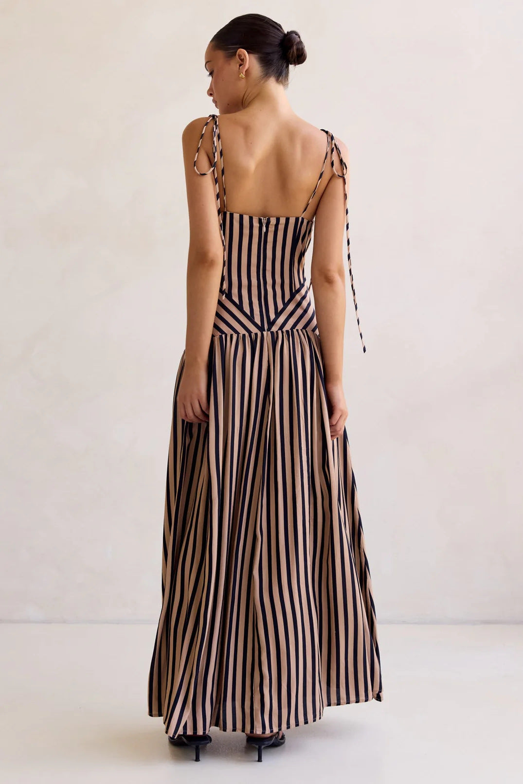 Striped Printed Midi Dress