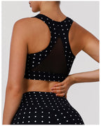 Polka Dot Cutout Crop & High-Waist Shorts Active Set