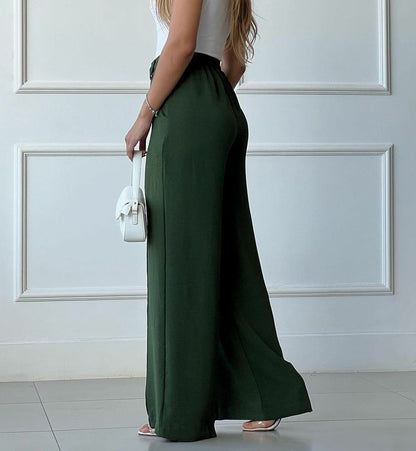 Spring Loose Pleated Wide Leg Pants