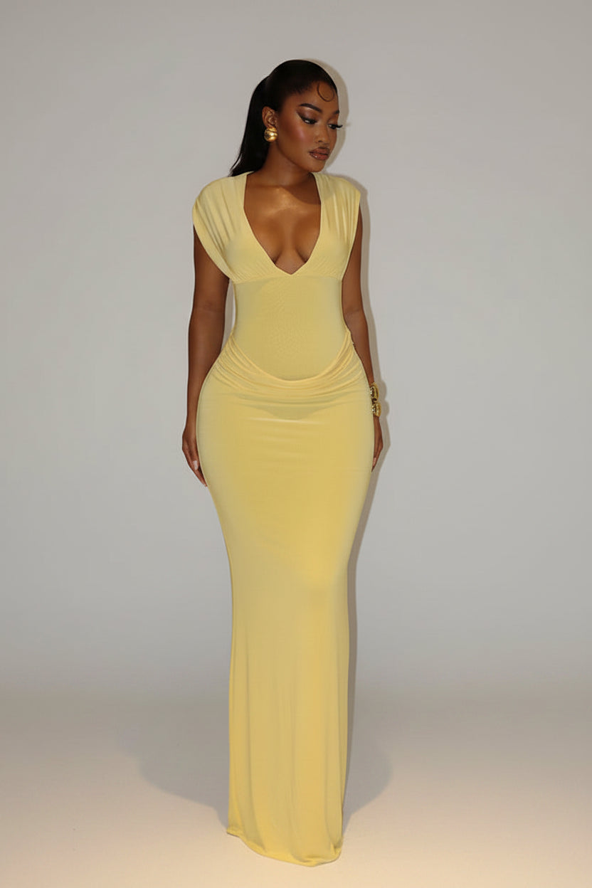 Elegant Pleated Hip Dress