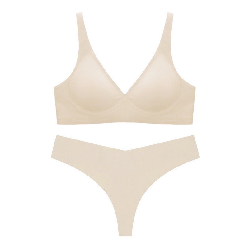Wireless Support T-Back Bra & Panties Sets