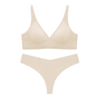 Wireless Support T-Back Bra & Panties Sets