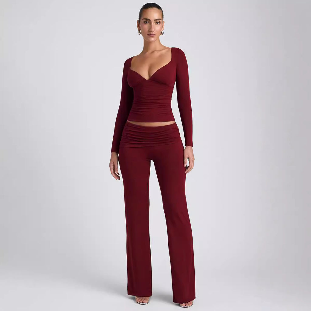 Leisure Wide Leg Loungewear Suit