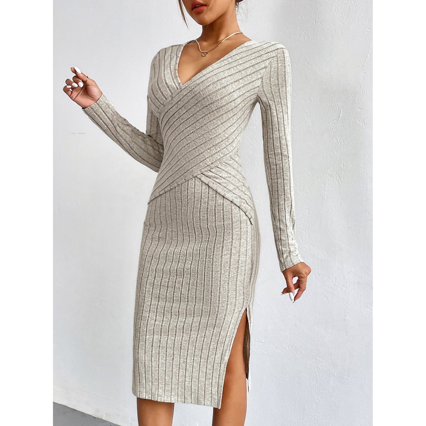 Split Long Sleeve Dress