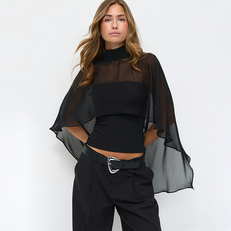 Two Piece Chiffon Cape Top