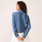 Casual Polo Collar V neck Pullover Denim Shirt
