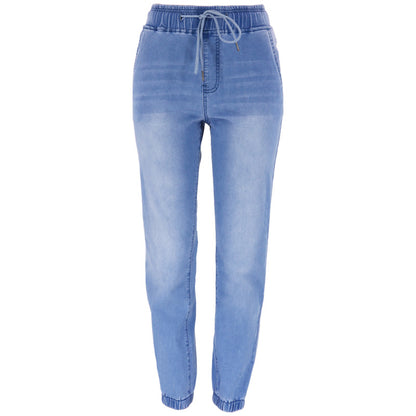 Blue Mid-Waist Light Blue Washed Denim