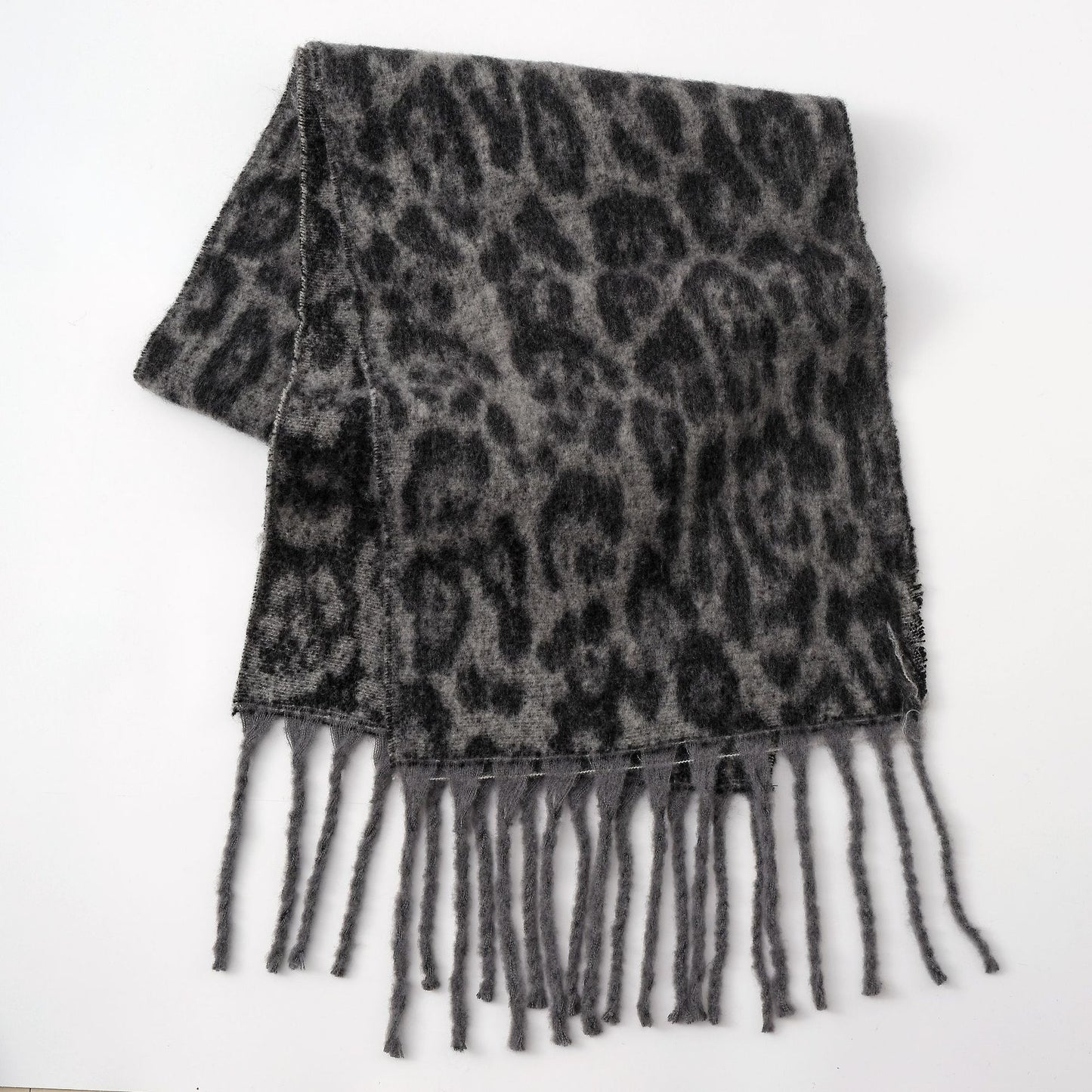 Leopard Print Tassel Scarf