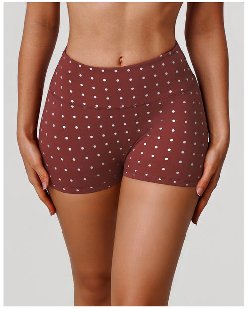 Polka Dot Ruched Bum-Lift High-Waist Shorts