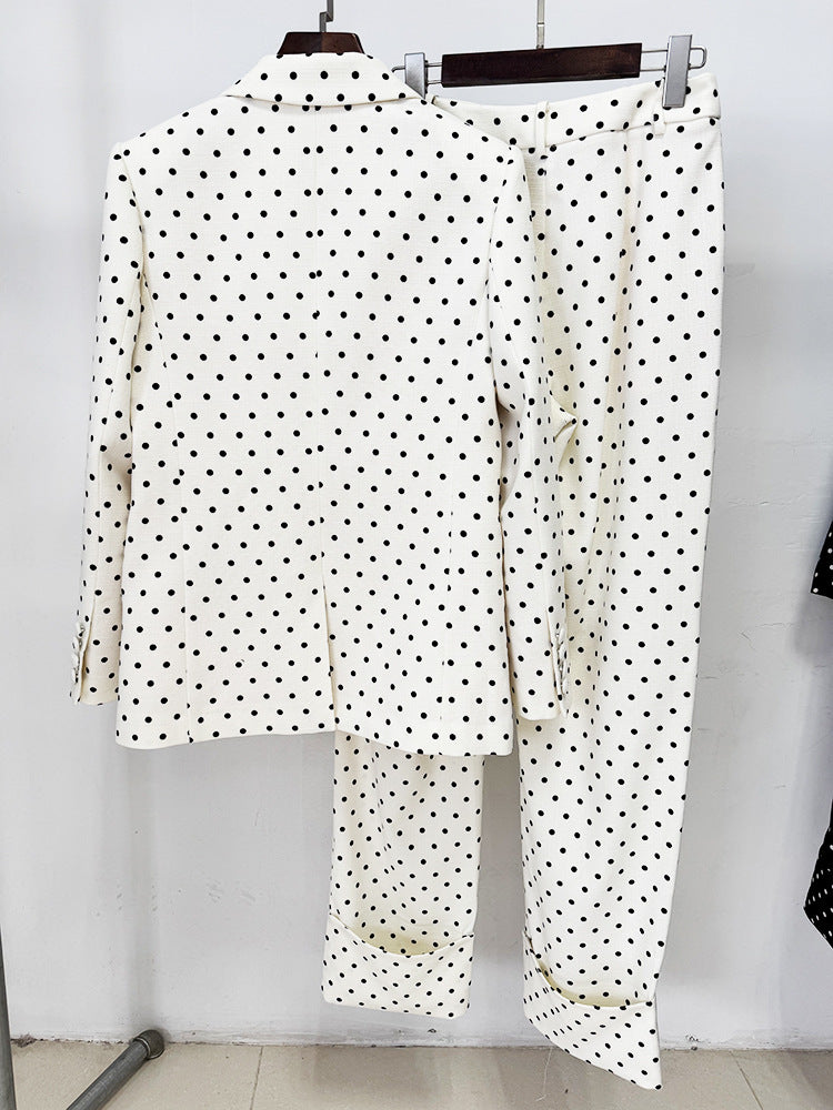 Star Bow Polka Dot Blazer & Trousers Suits