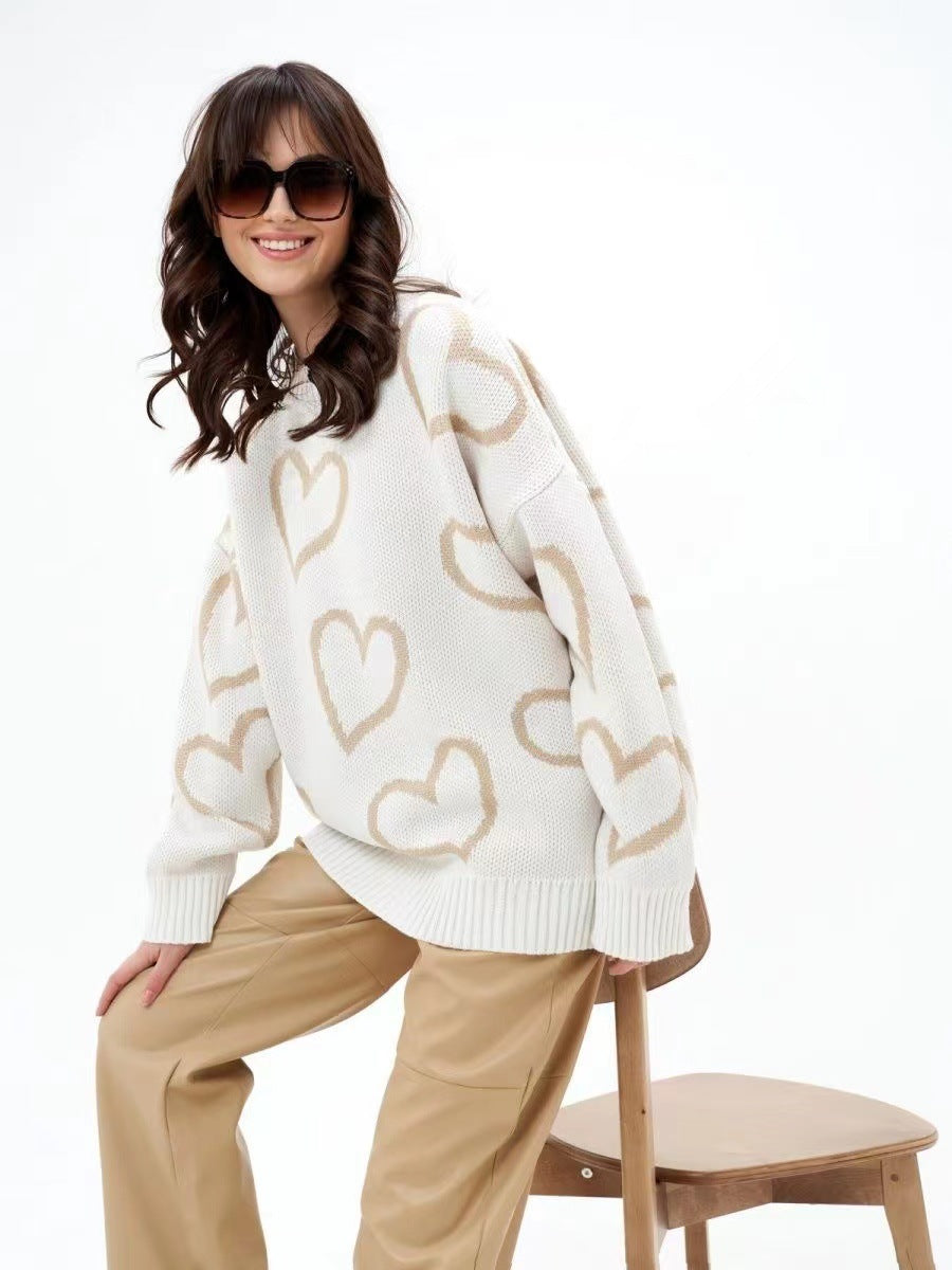 Heart Felt Loose Pullover Sweater