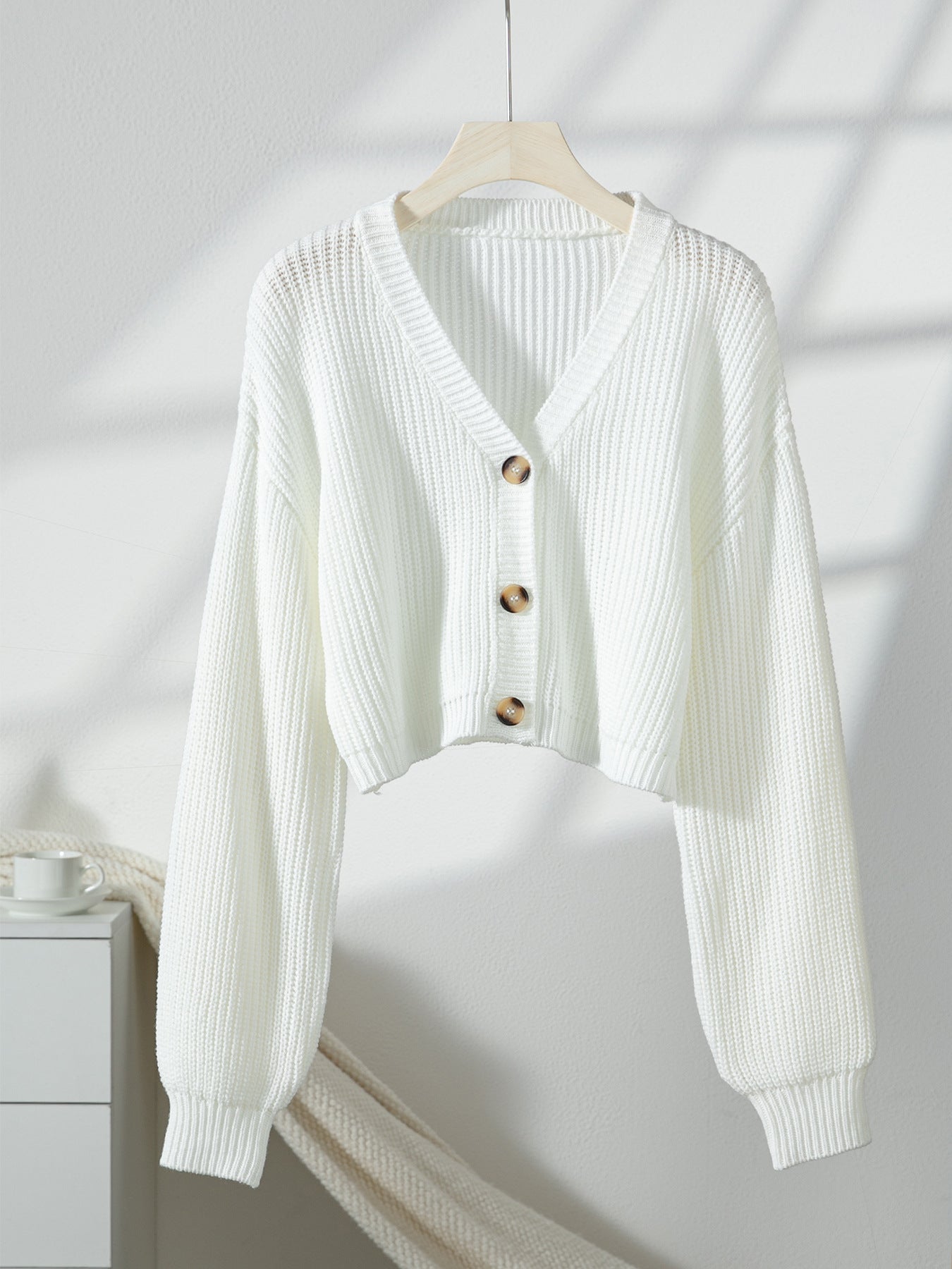 Short Button Sweater Cardigan