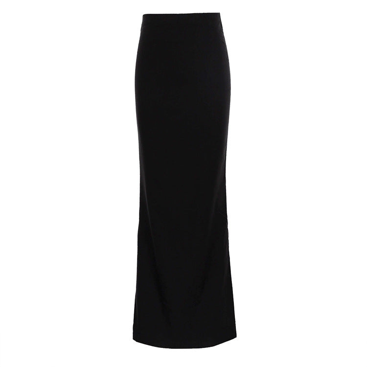 Elegant Black Long Hip Skirt - ALL HERZ FASHIONS