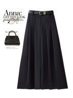 High Waist Slimming Pleated A line Skirt
