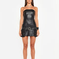 Faux Leather Tube Top Dress
