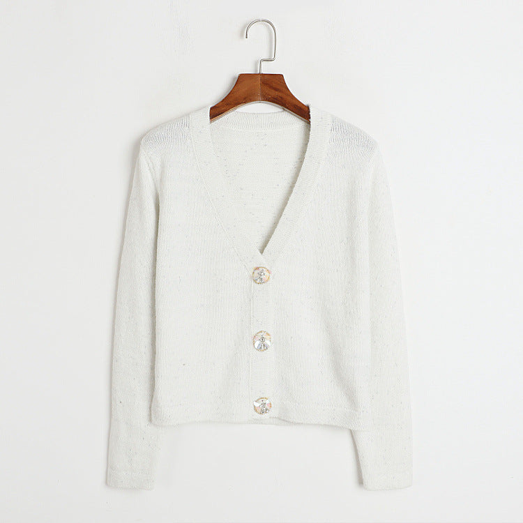 Classic Single Breasted V Neck Knitted Cardigan