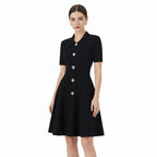 Classic Knitted Collared A line Dress