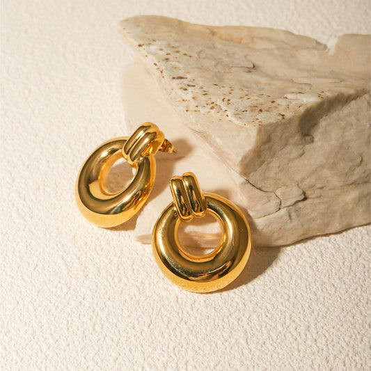 Internet 18K Gold Plated Non-Fading Earrings