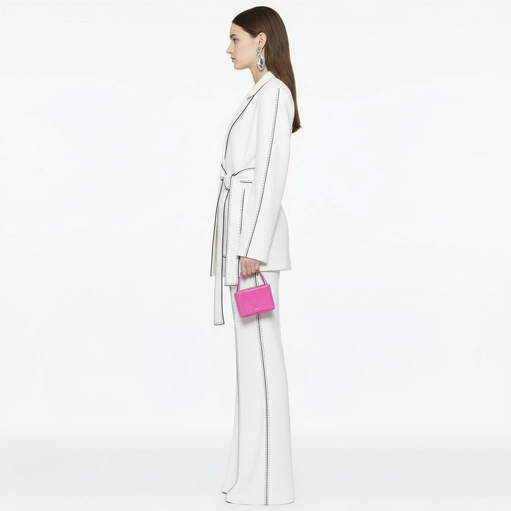 Star Beading Belt Work Pant Suit