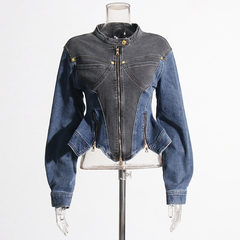 Slim Fit Short Denim Jacket - ALL HERZ FASHIONS