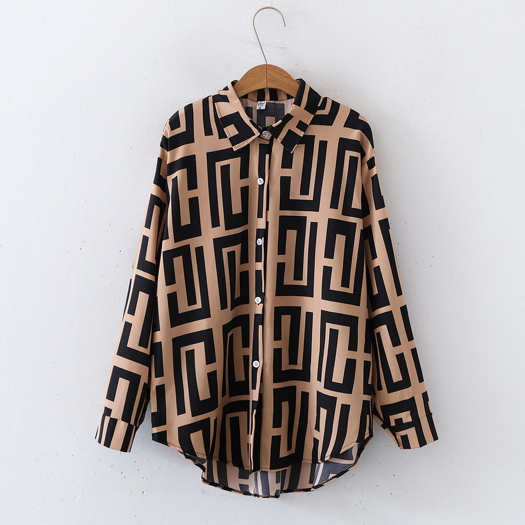 Loose Collared Long Sleeves Blouse