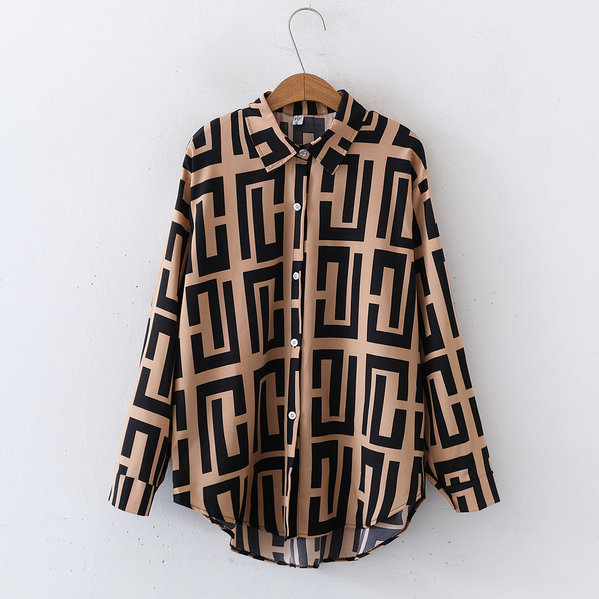 Loose Collared Long Sleeves Blouse