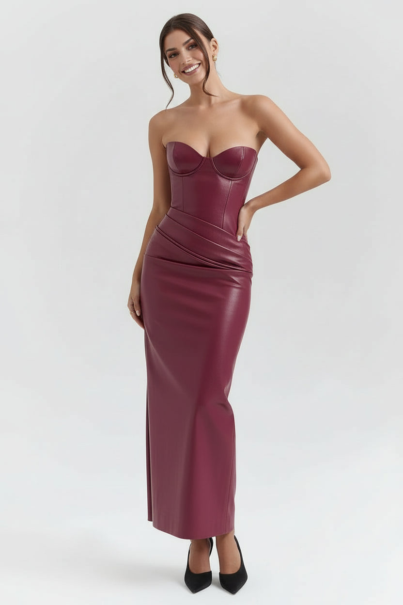 Leather Tube Top Dress