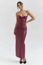 Leather Tube Top Dress