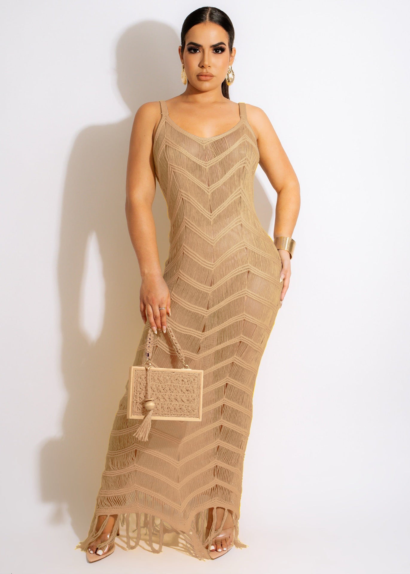 Knitted Tassel Beach Cover-up Dress