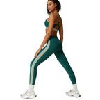 Color Block Nylon Active Set | High-Waist Pants & Sports Bra