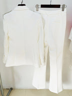 Beaded Diamond Slim Bootcut Pants Suit Set