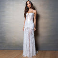 White Sexy Tube Top off Shoulder Lace Wedding Dress