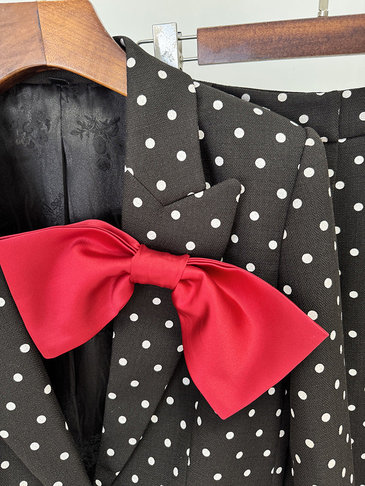 Star Bow Polka Dot Blazer & Trousers Suits