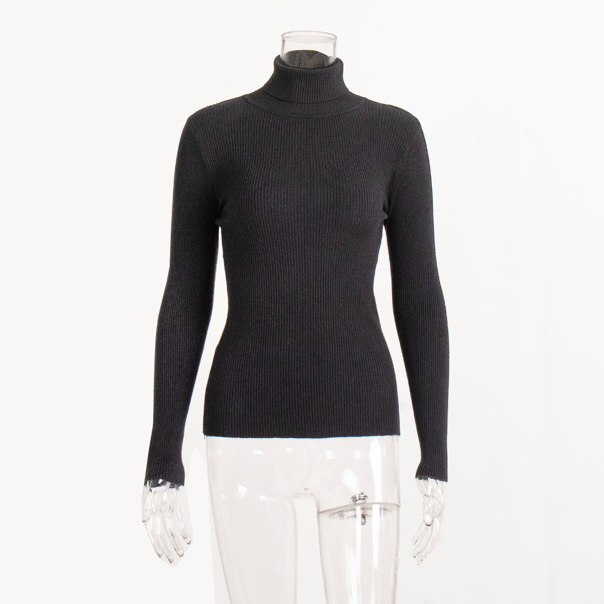 Lengthened Knitted Turtleneck Sweater