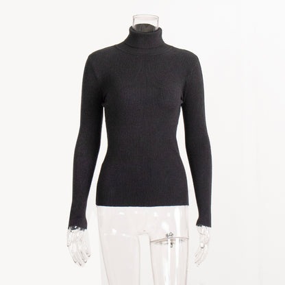 Lengthened Knitted Turtleneck Sweater