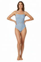 Kay Lux Denim Printing One Piece Swimsuit