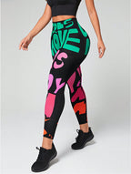 Graffiti Print High-Rise Seamless Legging