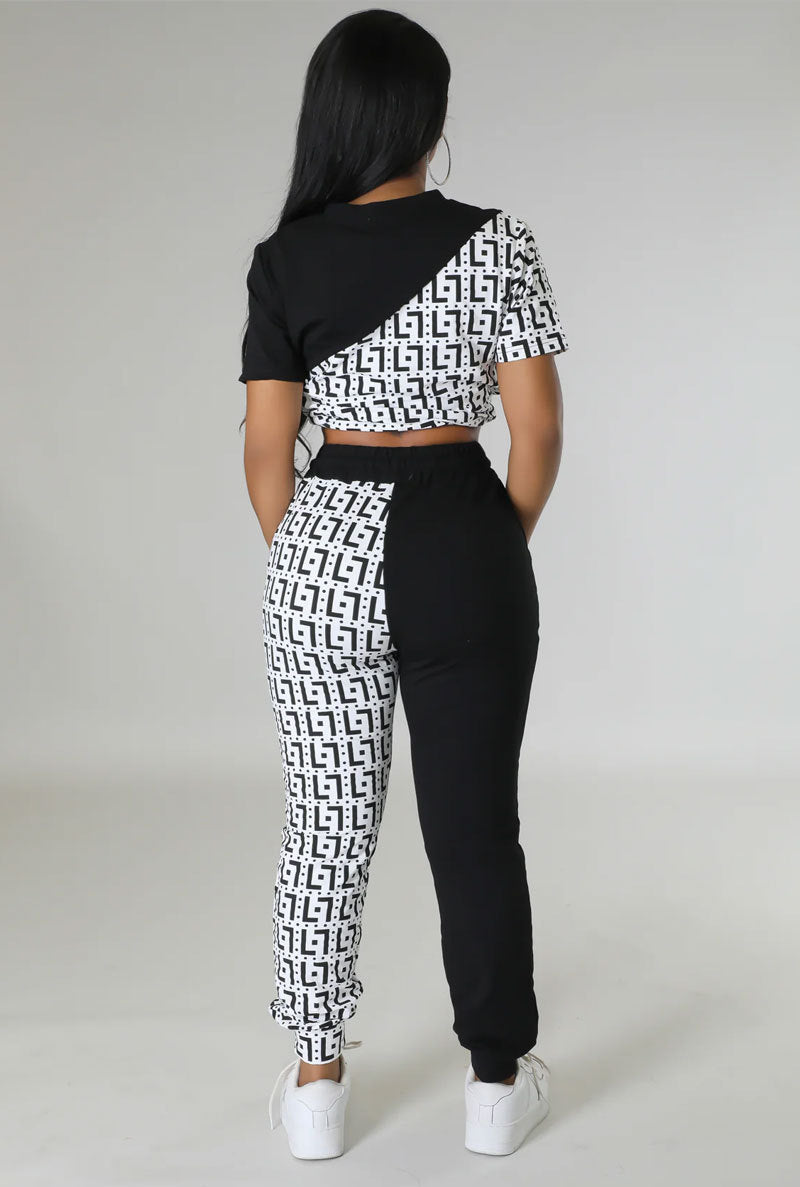 Casual Retro Two Piece Set