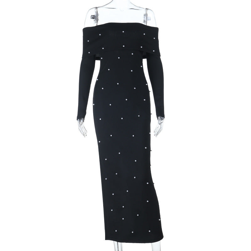 Beaded off Shoulder Spring Evening Dress
