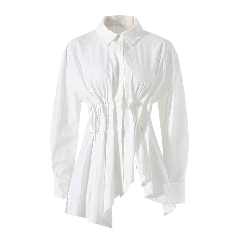 Asymmetric Polo Collar Shirt