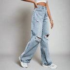 Wide Leg Ripped Jeans