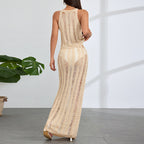 Knitted Sleeveless Beachwear Skirt Set