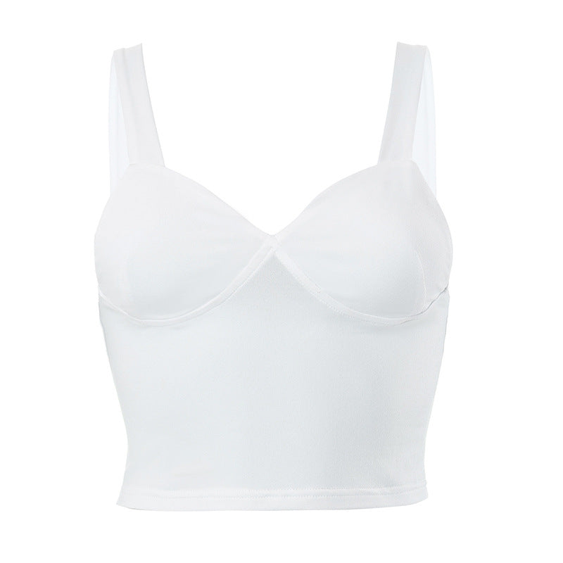 Strap Solid Cropped Top