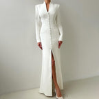 Split French Button Dress