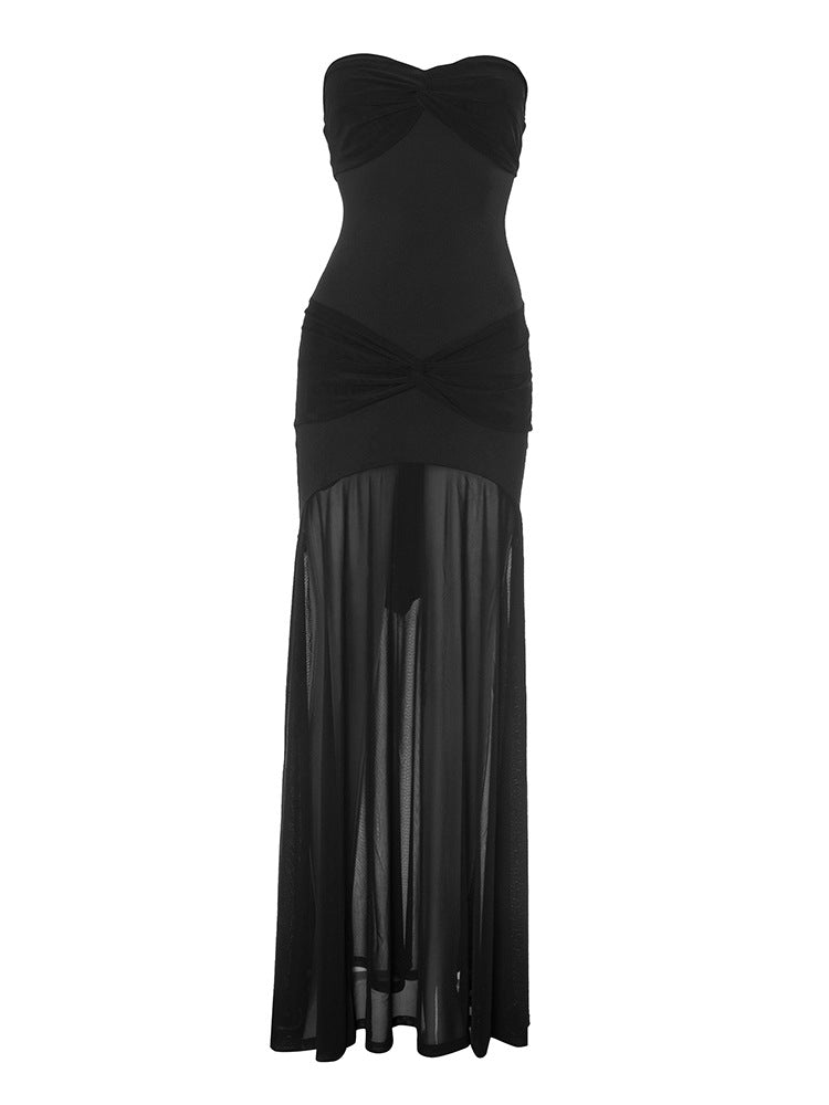 Backless Tube Top Maxi Dress