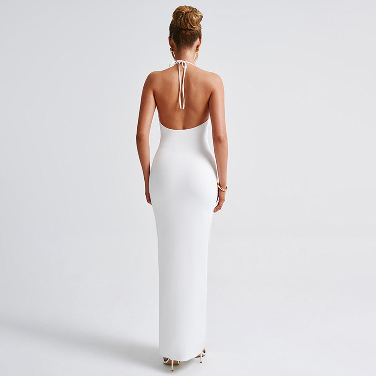 Sexy Backless Slit Sling Dress