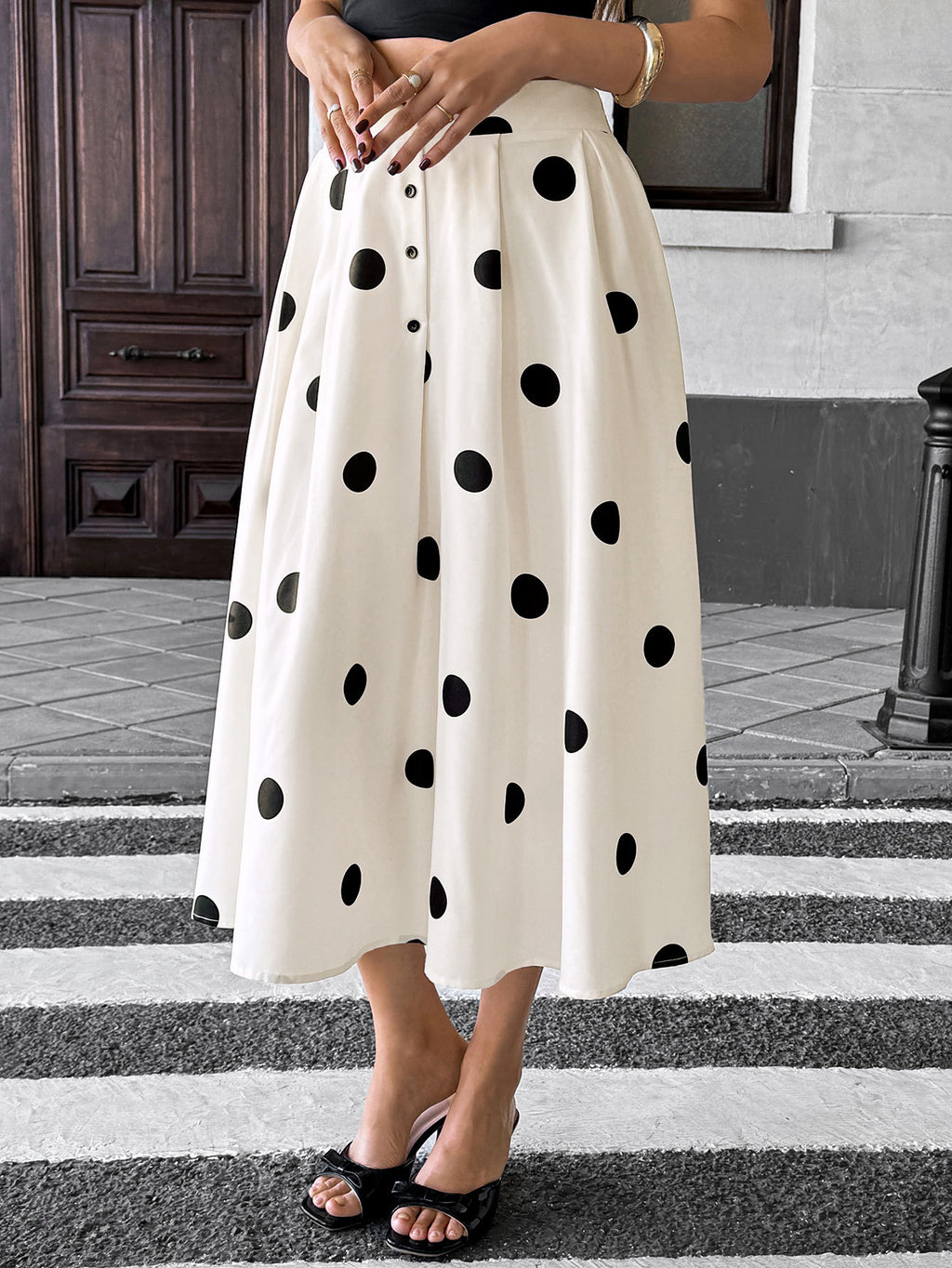 Retro A line Polka Dot Skirt