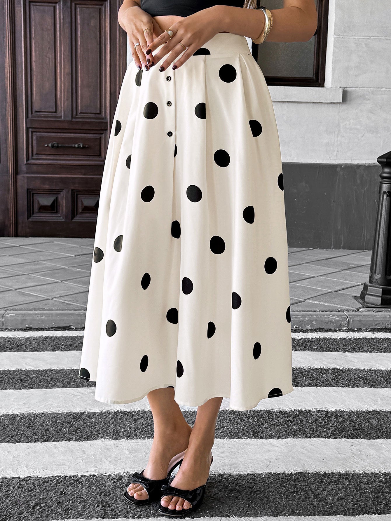 Retro A line Polka Dot Skirt