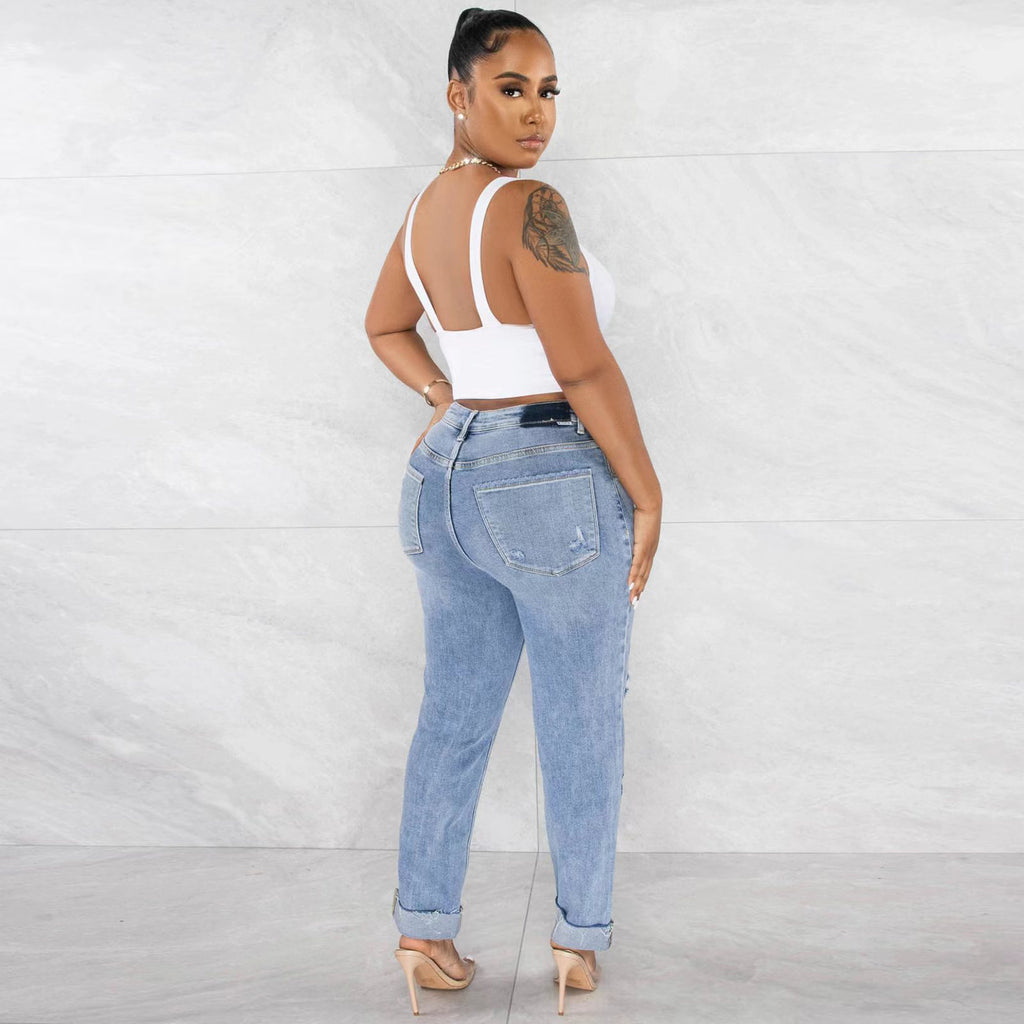 Ripped Washed Skinny Jeans